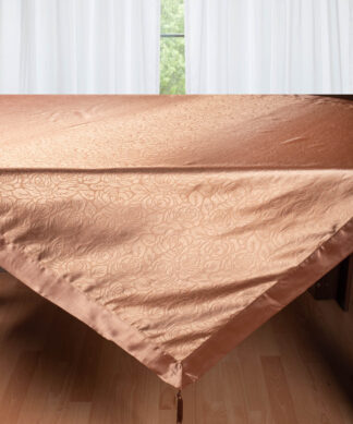 Σατέν τραπεζομάντηλο 2009 λουλούδι (130cm x 160cm) καφέ