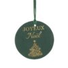 Σετ 6 Βελούδινη Ετικέτα Joyeux Noel Φ10εκ. Σκούρο Πράσινο Σετ 6 Βελούδινη Ετικέτα Joyeux Noel Φ10εκ. Σκούρο Πράσινο