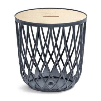 Clubo Ανθρακί Καλάθι Με Καπάκι 55lt Φ40×43εκ