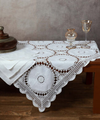 Βαμβακερό καρέ με πλεκτό 371 (110cm x 110cm) Βαμβακερό καρέ με πλεκτό 371 (110cm x 110cm)