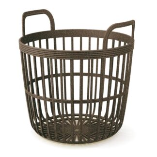 Zoe Basket Eco Wood Καφέ Πλαστικό Καλάθι Φ45×44εκ