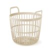 Zoe Basket Eco Wood Κρεμ Πλαστικό Καλάθι Φ40×37εκ