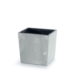 Urbi Square Low Beton Effect Concrete Πλαστικό Κασπώ 24×24×23,5εκ