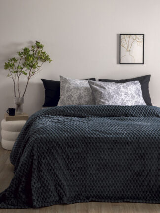 Κουβέρτα Fleece 220×240 Aster Ανθρακί Κουβέρτα Fleece 220×240 Aster Ανθρακί