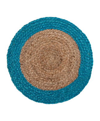 Σουπλά γιούτα (38cm) natural/turquise Σουπλά γιούτα (38cm) natural/turquise