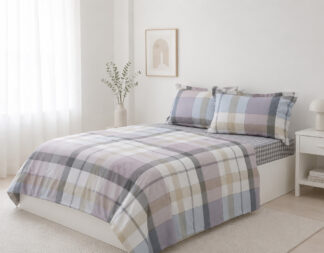 Σετ σεντόνια βαμβακερά 200TC (160cm x 200cm + 35cm) grid Σετ σεντόνια βαμβακερά 200TC (160cm x 200cm + 35cm) grid
