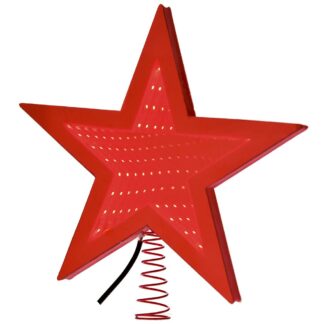 Κόκκινο Αστέρι Κορυφή Δένδρου 3D LED 20εκ Μπαταρίας