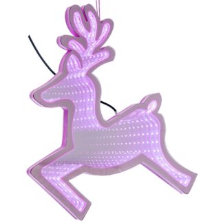 Ελάφι 3D LED 40εκ Ροζ Ρεύματος