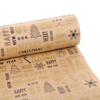 Craft 60εκ×50μέτρα Χαρτί Περιτυλ Μαύρο Χρυσό Merry Christmas Craft 60εκ×50μέτρα Χαρτί Περιτυλ Μαύρο Χρυσό Merry Christmas
