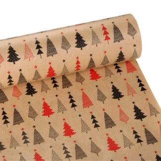 Craft 60εκ×50μέτρα Χαρτί Περιτυλ Μαύρο Κόκκινο Merry Christmas