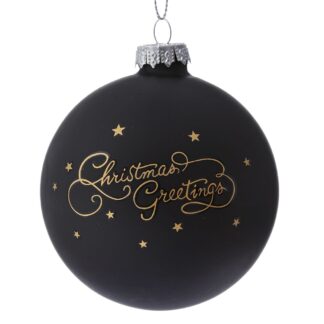 Σετ 6 Μαύρη Γυάλινη Μπάλα 8εκ Christmas Greetings Σετ 6 Μαύρη Γυάλινη Μπάλα 8εκ Christmas Greetings
