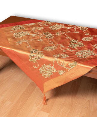 Σατέν τραπεζοκαρέ 7710 (135cm x 135cm) πορτοκαλί Σατέν τραπεζοκαρέ 7710 (135cm x 135cm) πορτοκαλί