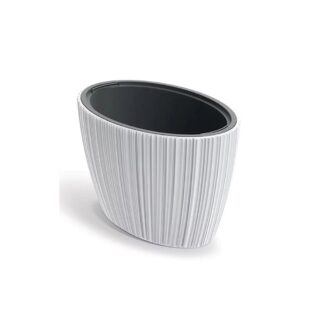 Oro Oval Λευκό Πλαστικό Κασπώ 40×60×38εκ