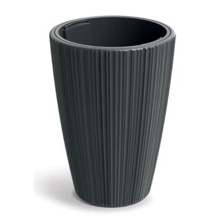 Oro Round Σκούρο Γκρι Πλαστικό Κασπώ Φ39×55εκ