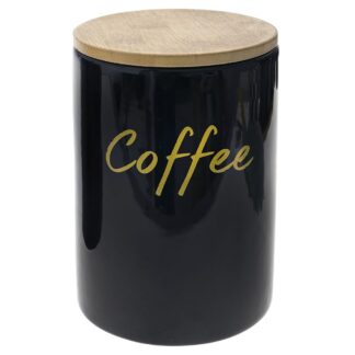 Μαύρο Κεραμικό Δοχείο Coffee Με Bamboo Καπάκι 12×12×17εκ 1100ml (2 τμχ) Μαύρο Κεραμικό Δοχείο Coffee Με Bamboo Καπάκι 12×12×17εκ 1100ml (2 τμχ)