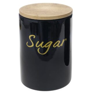 Μαύρο Κεραμικό Δοχείο Sugar Με Bamboo Καπάκι 12×12×17εκ 1100ml (2 τμχ) Μαύρο Κεραμικό Δοχείο Sugar Με Bamboo Καπάκι 12×12×17εκ 1100ml (2 τμχ)