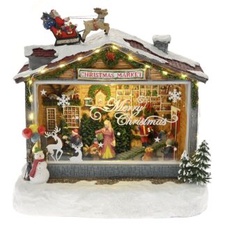 Χριστουγεννιάτικο Μαγαζί Christmas Market Με Φως Κίνηση Και Μουσική 27×15×27εκ Ρεύματος Χριστουγεννιάτικο Μαγαζί Christmas Market Με Φως Κίνηση Και Μουσική 27×15×27εκ Ρεύματος