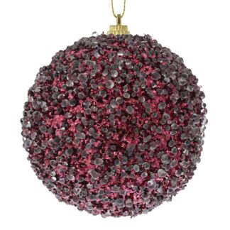 Μπορντό Glitter Μπάλα 8εκ Σετ 6 Μπορντό Glitter Μπάλα 8εκ Σετ 6