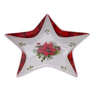 Poinsettia Αστέρι Πιάτο Πορσελάνης 19εκ Poinsettia Αστέρι Πιάτο Πορσελάνης 19εκ