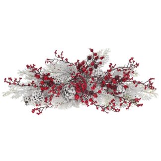 Χιονισμένη Αψίδα Με Kokkina Berries Και Κουκουνάρια 60εκ