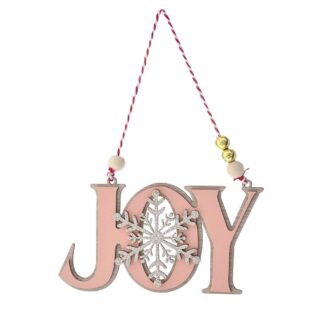 Ροζ Ξύλινη Κρεμαστή Πινακίδα Joy 14×8εκ Ροζ Ξύλινη Κρεμαστή Πινακίδα Joy 14×8εκ