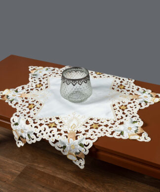 Χριστουγεννιάτικο καρέ (90cm x 90cm) 8213 star ivory Χριστουγεννιάτικο καρέ (90cm x 90cm) 8213 star ivory