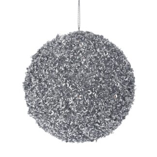 Ασημί Glitter Foam Μπάλα 8εκ Ασημί Glitter Foam Μπάλα 8εκ