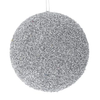 Ασημί Glitter Foam Μπάλα 10εκ