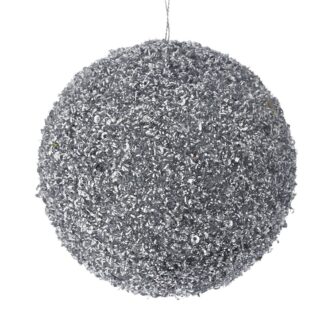 Ασημί Glitter Foam Μπάλα 12εκ Ασημί Glitter Foam Μπάλα 12εκ