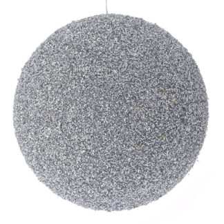 Ασημί Glitter Foam Μπάλα 20εκ