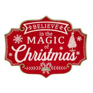 Κόκκινη Μεταλλική Ταμπέλα Magic Christmas 61×46εκ Κόκκινη Μεταλλική Ταμπέλα Magic Christmas 61×46εκ