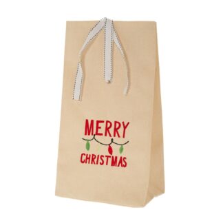 Εκρού Υφασμάτινο Πουγκί 19×13×35.5εκ Merry Chistmas Εκρού Υφασμάτινο Πουγκί 19×13×35.5εκ Merry Chistmas