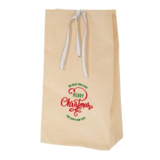 Εκρού Υφασμάτινο Πουγκί 19×13×35,5εκ Merry Chistmas Εκρού Υφασμάτινο Πουγκί 19×13×35,5εκ Merry Chistmas