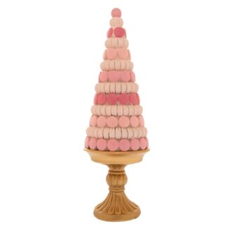 Πολυρεζίν Ροζ Δέντρο Από Macaron Σε Χρυσή Βάση 14×14×41εκ Πολυρεζίν Ροζ Δέντρο Από Macaron Σε Χρυσή Βάση 14×14×41εκ