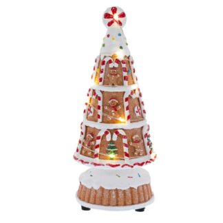 Φωτιζόμενο Gingerbread Δένδρο Σε Σχήμα Τούρτας 9×9×22εκ Μπαταρίας Φωτιζόμενο Gingerbread Δένδρο Σε Σχήμα Τούρτας 9×9×22εκ Μπαταρίας