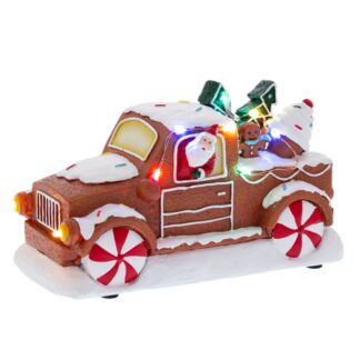 Φωτιζόμενο Gingerbread Αμάξι Με 18×10×11εκ Μπαταρίας