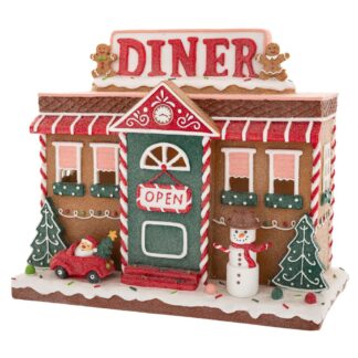 Φωτιζόμενο Πολυρεζίν Gingerbread Εστιατόριο 30×15×26εκ Φωτιζόμενο Πολυρεζίν Gingerbread Εστιατόριο 30×15×26εκ
