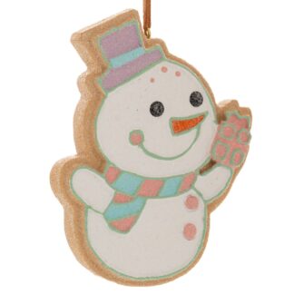 Παστέλ Πολυρεζίν Gingerbread Χιονάνθρωπος Στολίδι 8×2×10εκ Παστέλ Πολυρεζίν Gingerbread Χιονάνθρωπος Στολίδι 8×2×10εκ