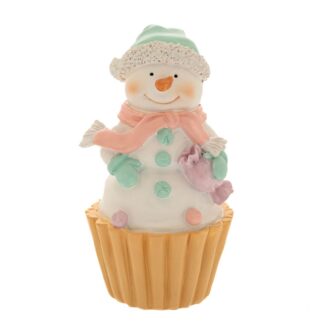Πολύχρωμο Πολυρεζίν Cupcake Χιονάνθρωπος 8.5×8×15εκ Πολύχρωμο Πολυρεζίν Cupcake Χιονάνθρωπος 8.5×8×15εκ
