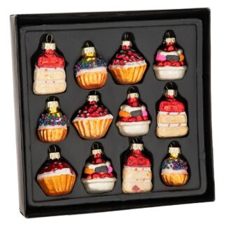 Σετ 12 Πολύχρωμο Γυάλινο Κρεμαστό Στολίδι Cupcake 4εκ Σετ 12 Πολύχρωμο Γυάλινο Κρεμαστό Στολίδι Cupcake 4εκ