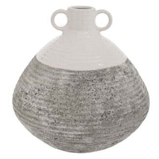 Λευκό Stone Κεραμικό Βάζο 25×25×24εκ