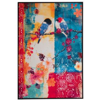 Colorful Birds Πίνακας 83×123 εκ Με Μαύρη Κορνίζα Σε Τυπωμένο Βελουτέ Καμβά Colorful Birds Πίνακας 83×123 εκ Με Μαύρη Κορνίζα Σε Τυπωμένο Βελουτέ Καμβά