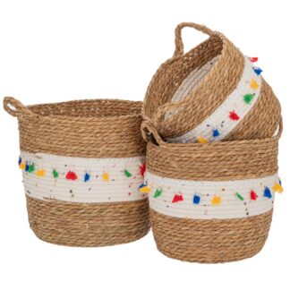 Σετ 3 Καλάθι Rattan Με Κρόσια 32×29 27×25 25×22εκ Σετ 3 Καλάθι Rattan Με Κρόσια 32×29 27×25 25×22εκ