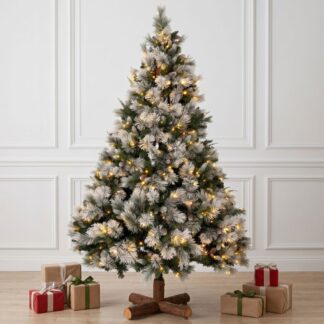 Δένδρο Pre-Lit Snowy Montclair Spruce 180εκ Με 200 LED Θερμό Λευκό Και Πολύχρωμα Δένδρο Pre-Lit Snowy Montclair Spruce 180εκ Με 200 LED Θερμό Λευκό Και Πολύχρωμα