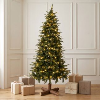 Δένδρο Pre-Lit Noble Fir 210εκ Με 400 Rgb LED Λευκά Και Πολύχρωμα Λαμπάκια Δένδρο Pre-Lit Noble Fir 210εκ Με 400 Rgb LED Λευκά Και Πολύχρωμα Λαμπάκια