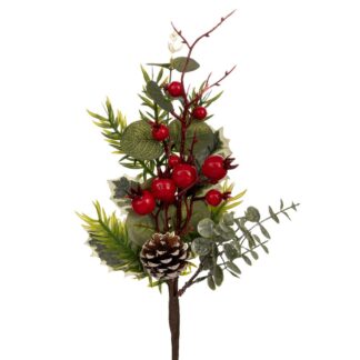 Πράσινο Κλαδί Με Κουκουνάρια Και Berries 85εκ