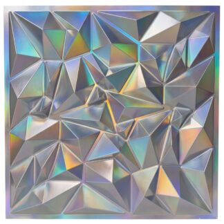 Ανάγλυφο Πάνελ 50×50εκ Τοίχου 3D Ασημί PVC (4 τμχ)