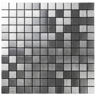 Ασημί Πάνελ 30×30εκ Τοίχου 3D Με Τετραγωνάκια (4 τμχ)