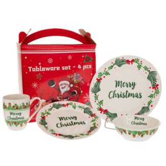 Σετ 4 Κεραμικό Σερβίτσιο Merry Christmas Σετ 4 Κεραμικό Σερβίτσιο Merry Christmas