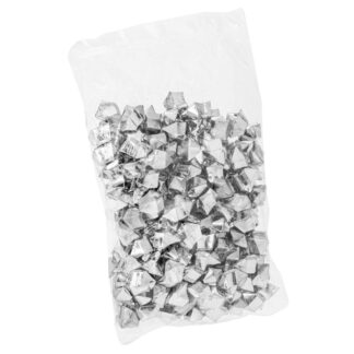 Ασημί Πλαστικές Διακοσμητικές Πέτρες 300gr 2×2,5εκ Σε Σακουλάκι (2 τμχ)